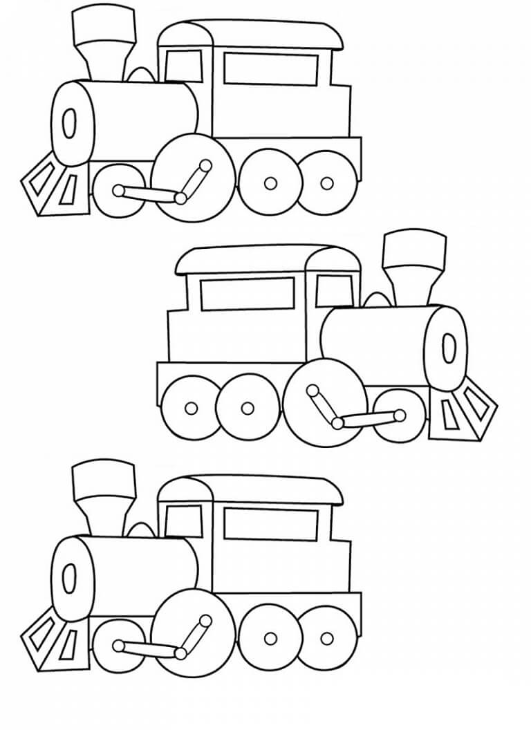 Cabeça de Três Trens para colorir
