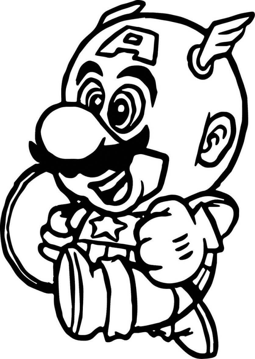 Desenhos de Capitão Mario para colorir