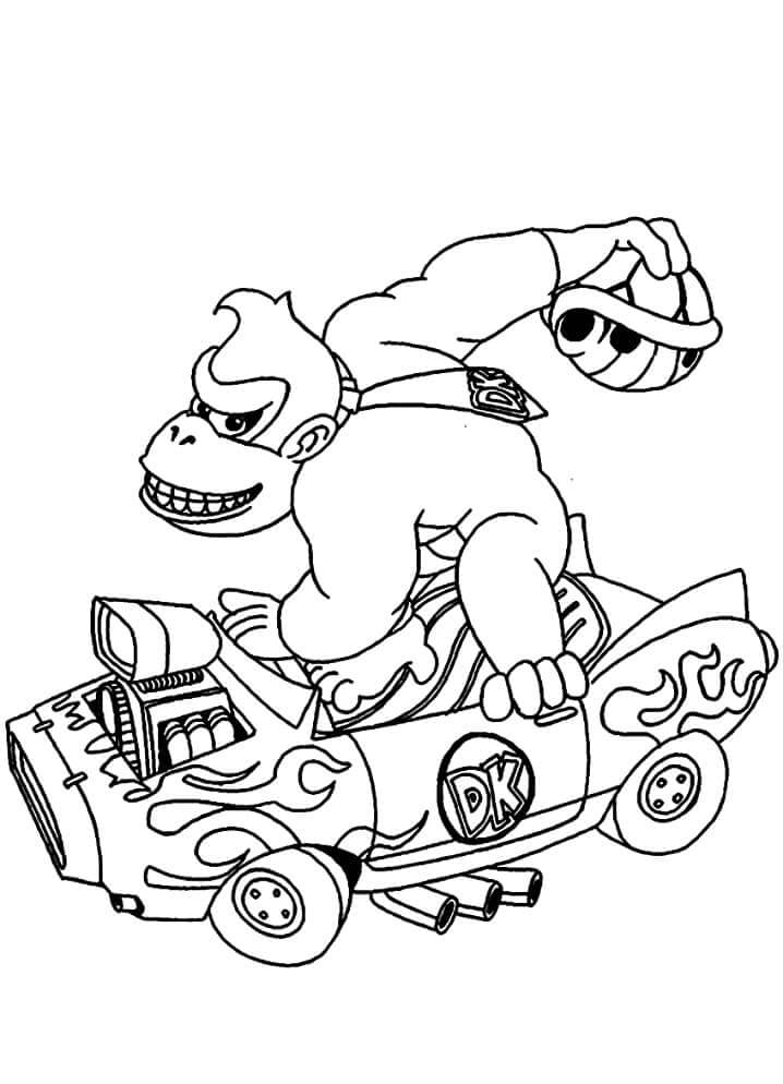 Condução de Donkey Kong para colorir