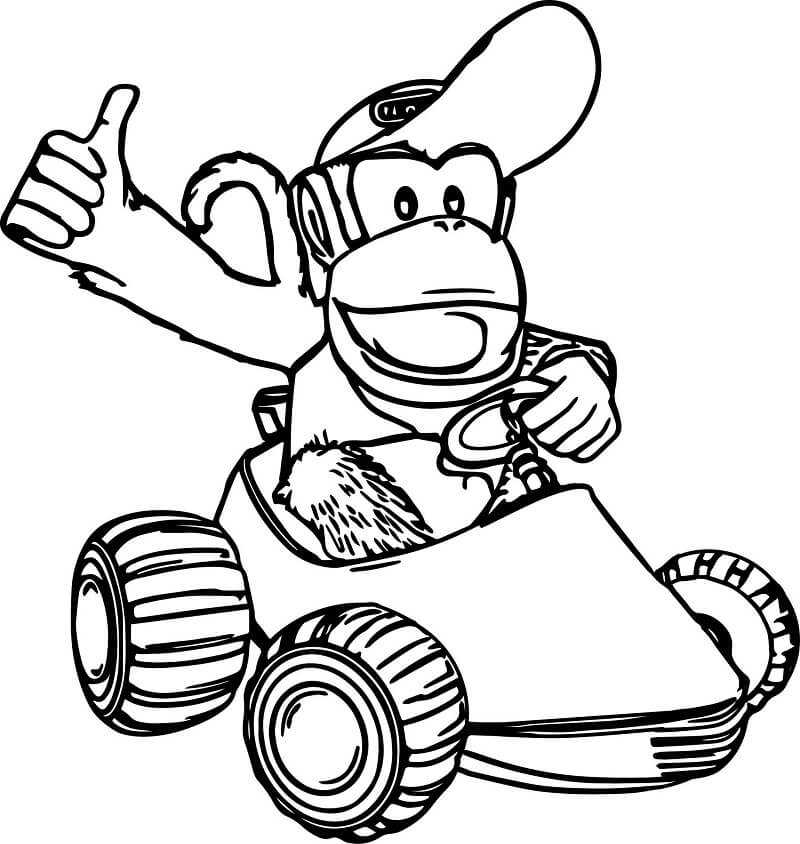 Desenhos de Diddy Kong Condução para colorir