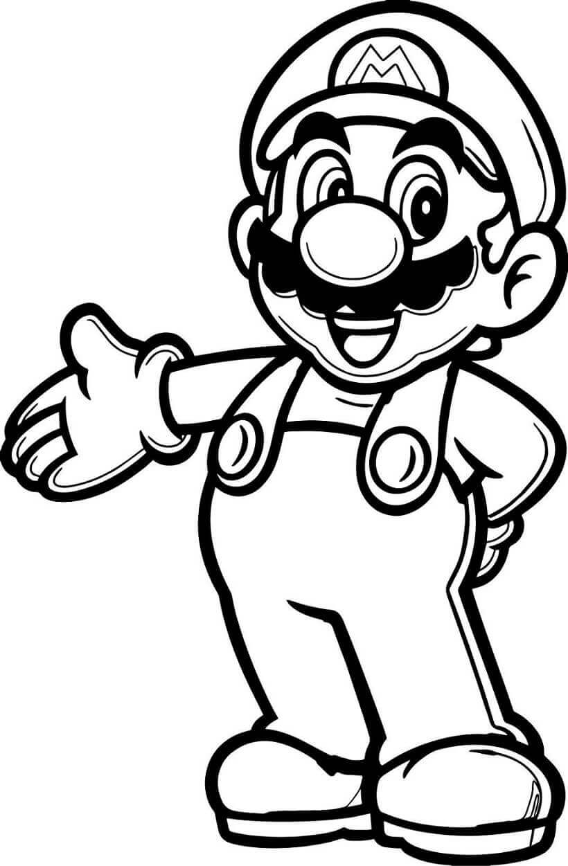Feliz Mario para colorir