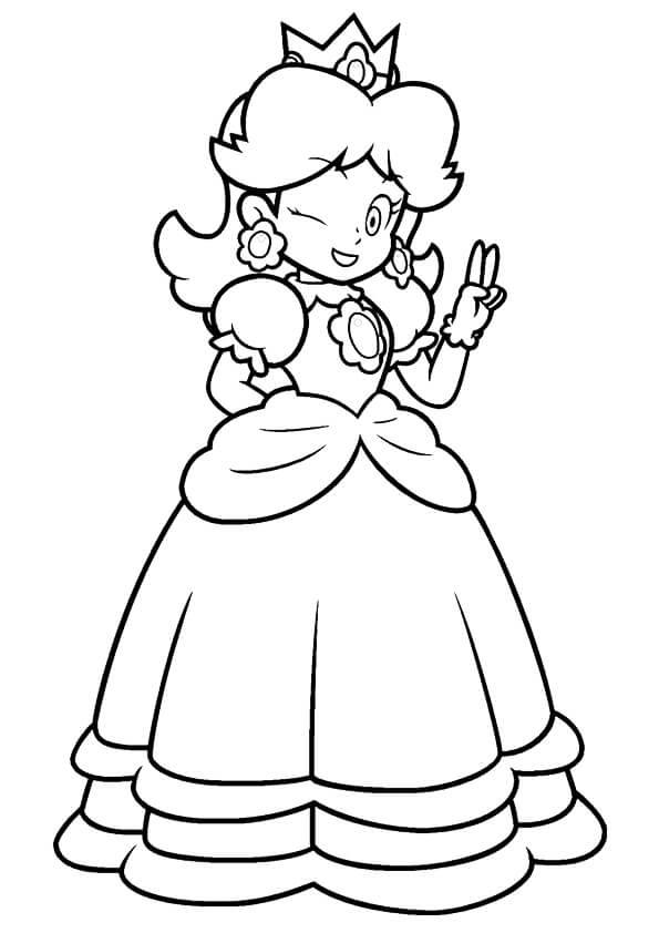 Feliz Princesa Peach para colorir