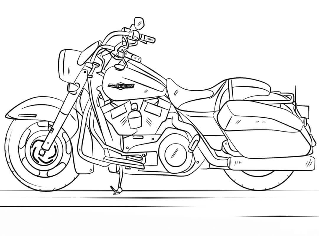Desenhos de Harley Davidson Rei da Estrada para colorir