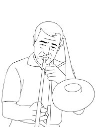 Homem Tocando Trompete para colorir