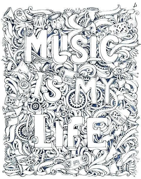 Mandala Music é Minha Vida para colorir