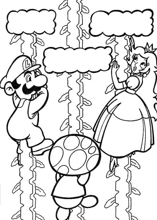 Desenhos de Mario Resgata a Princesa para colorir