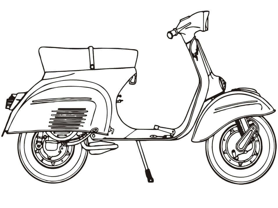 Desenhos de Motor Scooter Piaggio Vespa 125 Sprint para colorir