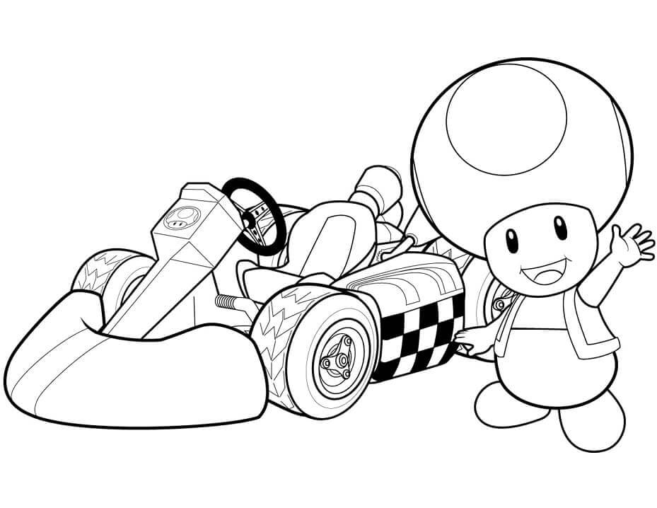 Sapo em Mario Kart Wii para colorir