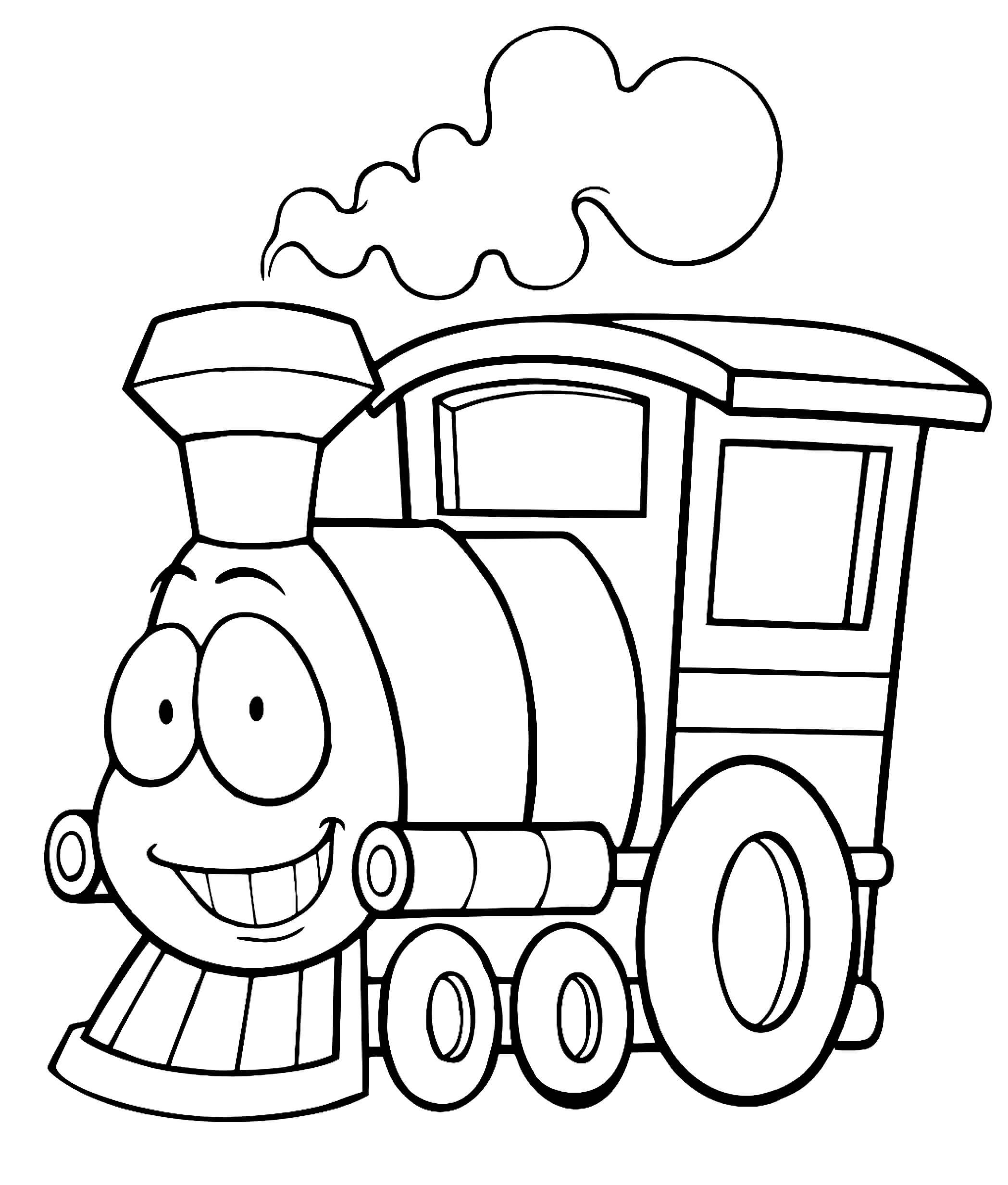 Desenhos de Trem Divertido para colorir