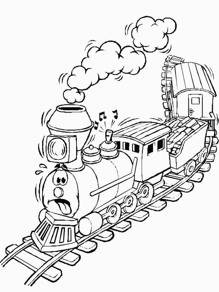 Desenhos de Trem Engraçado para colorir