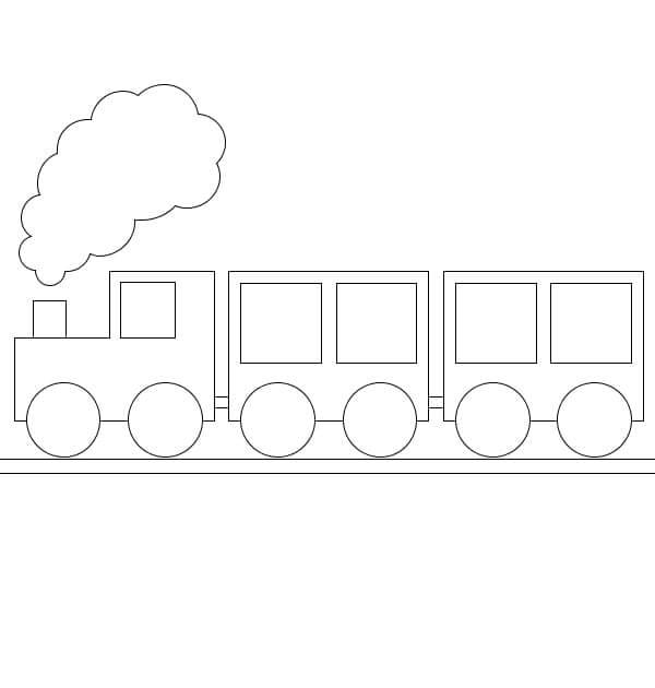 Desenhos de Trem Fácil para colorir