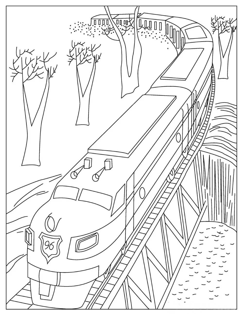 Desenhos de Trem Simples para colorir
