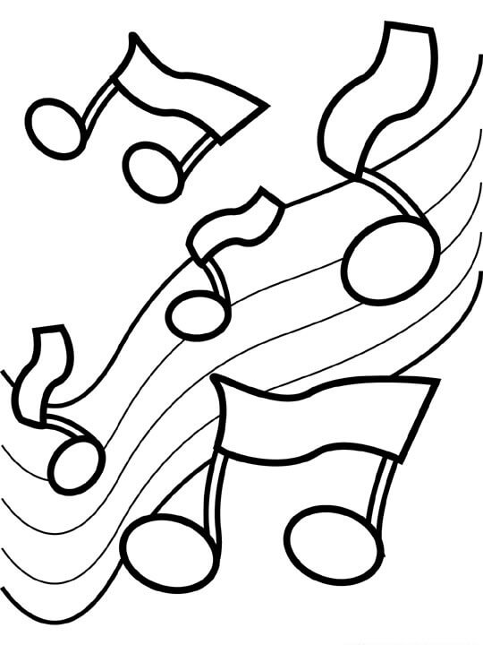 Desenhos de Desenho de Notas Musicais para colorir