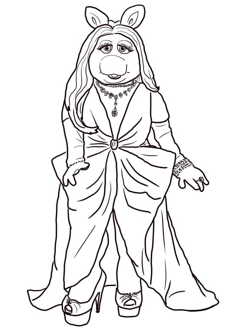 Miss Piggy dos Muppets 1 para colorir