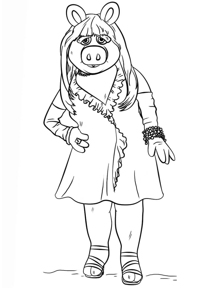 Miss Piggy dos Muppets para colorir