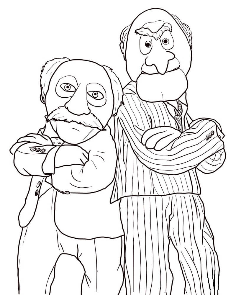 Statler e Waldorf dos Muppets para colorir