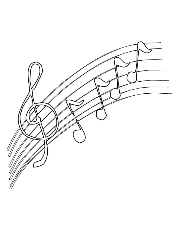 Tabela de notas musicais para colorir