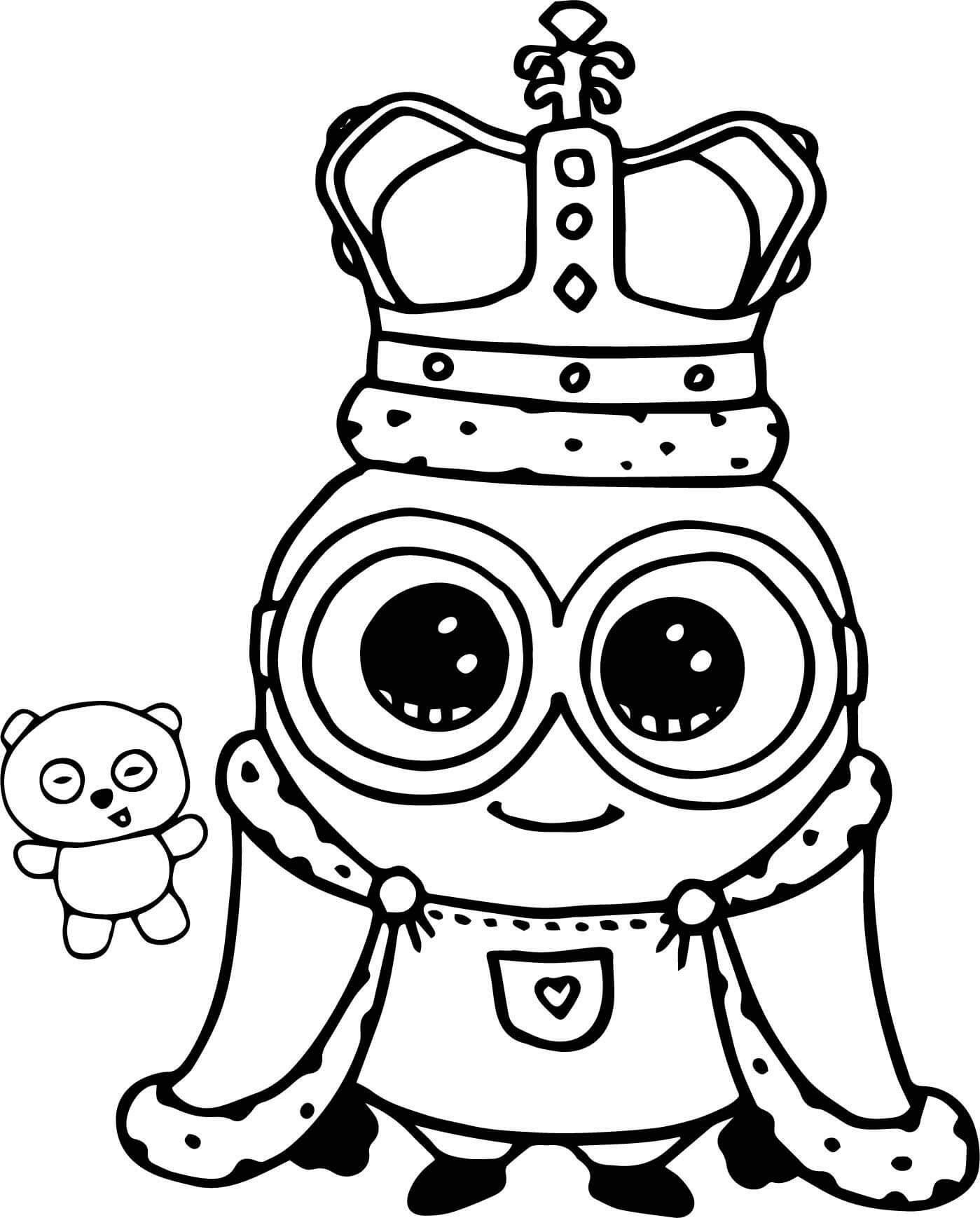 Desenhos de Adorável Rei Minion para colorir