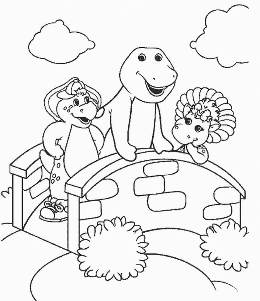 Desenhos de Barney com Baby Bop e BJ para colorir