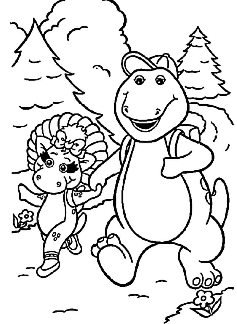 Desenhos de Barney com Baby Bop para colorir