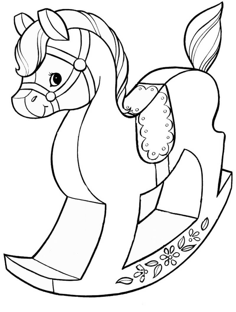 Desenhos de Brinquedo de Cavalo de Balanço para colorir