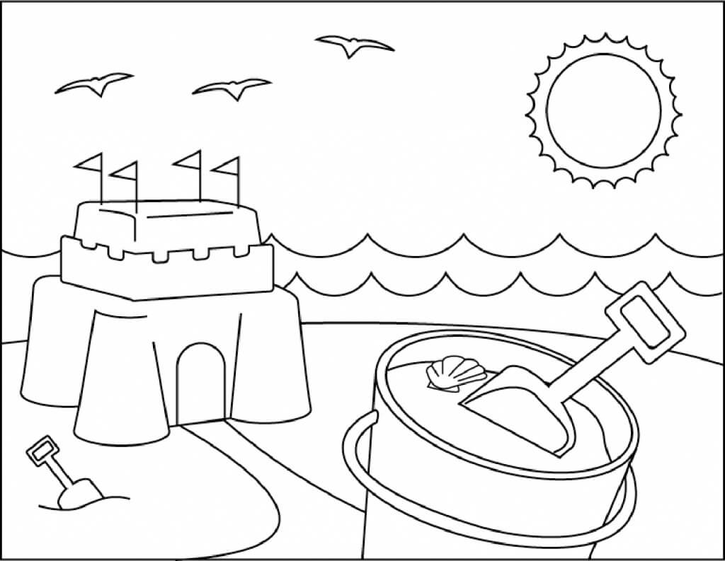 Desenhos de Cena de Praia 9 para colorir