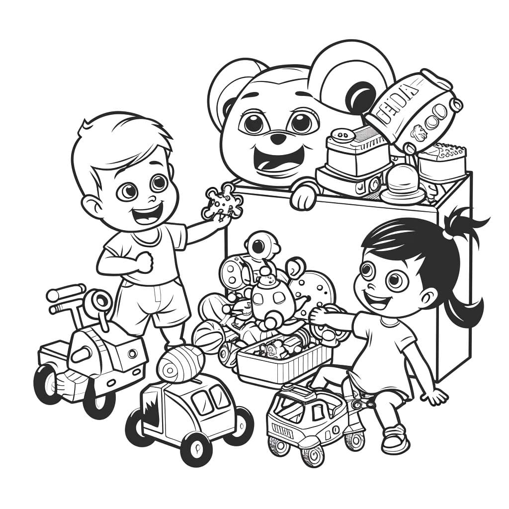 Desenhos de Desenhar brinquedos em crianças para colorir