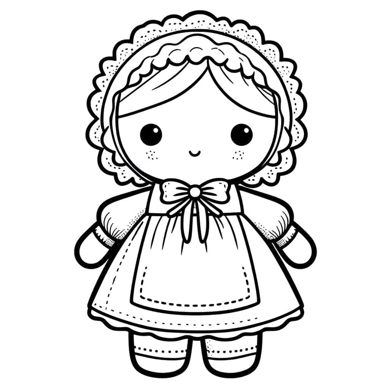 Desenhos de Desenhe Boneca fácil para colorir