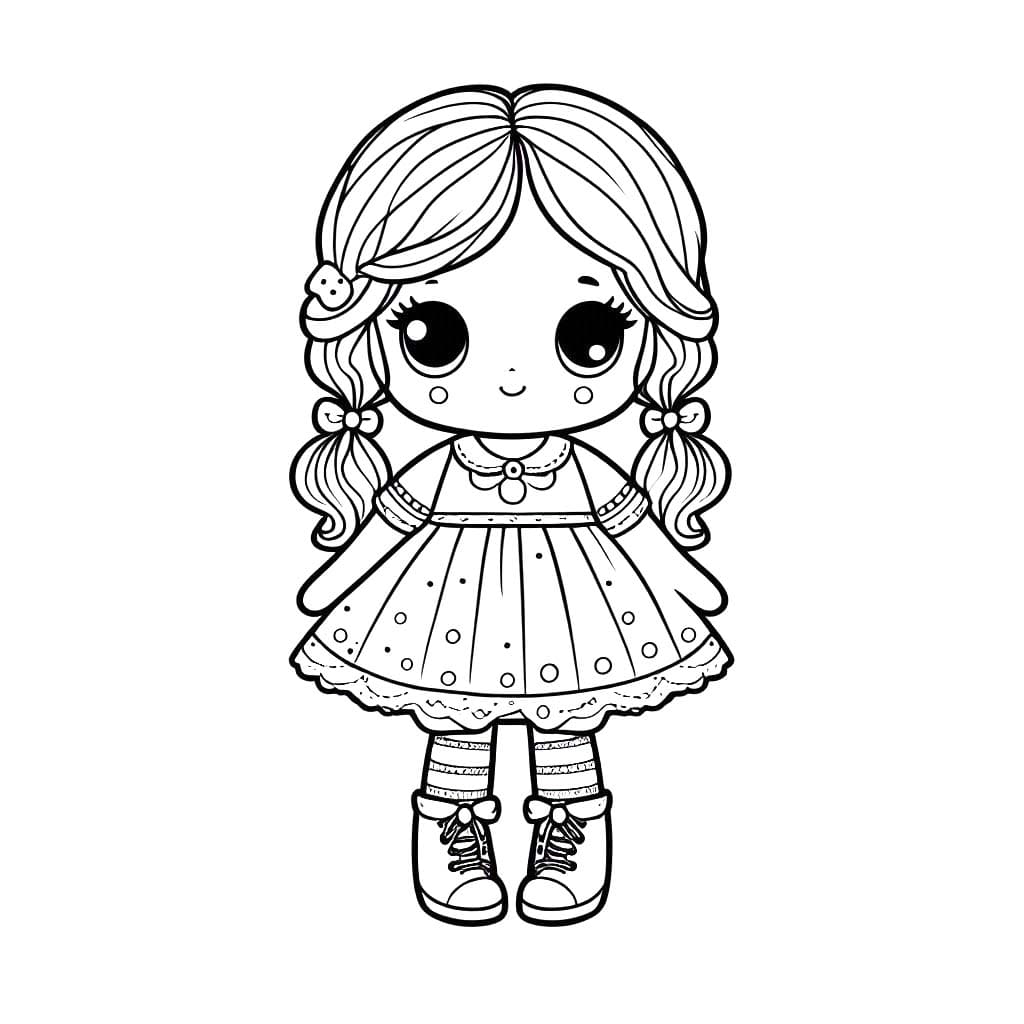 Desenhos de Desenhe Boneca gratuita para colorir
