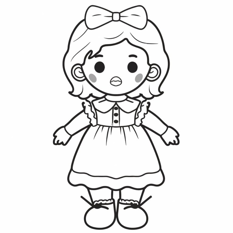 Desenhos de Desenhe Boneca simples para colorir