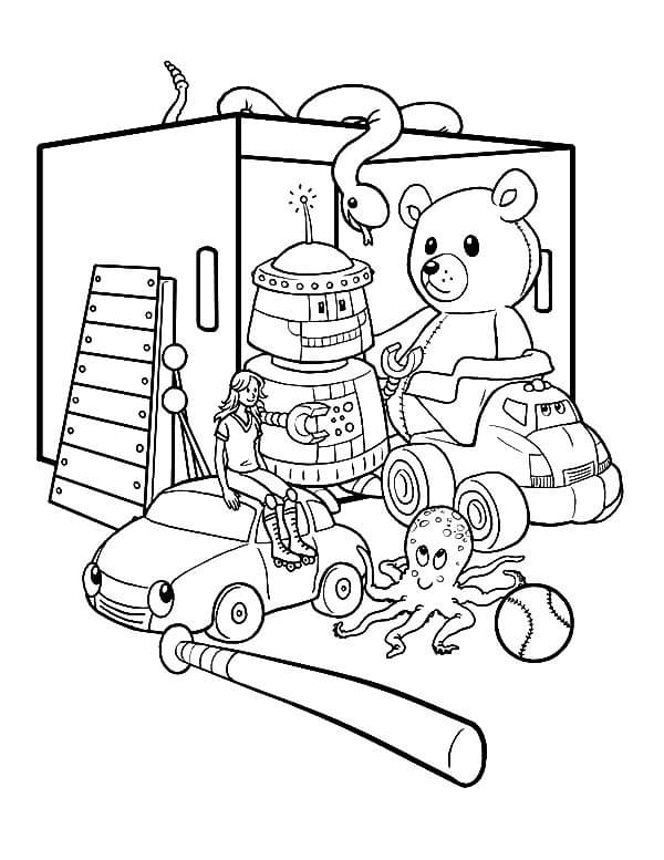 Desenhos de Desenhe brinquedos simplesmente para colorir