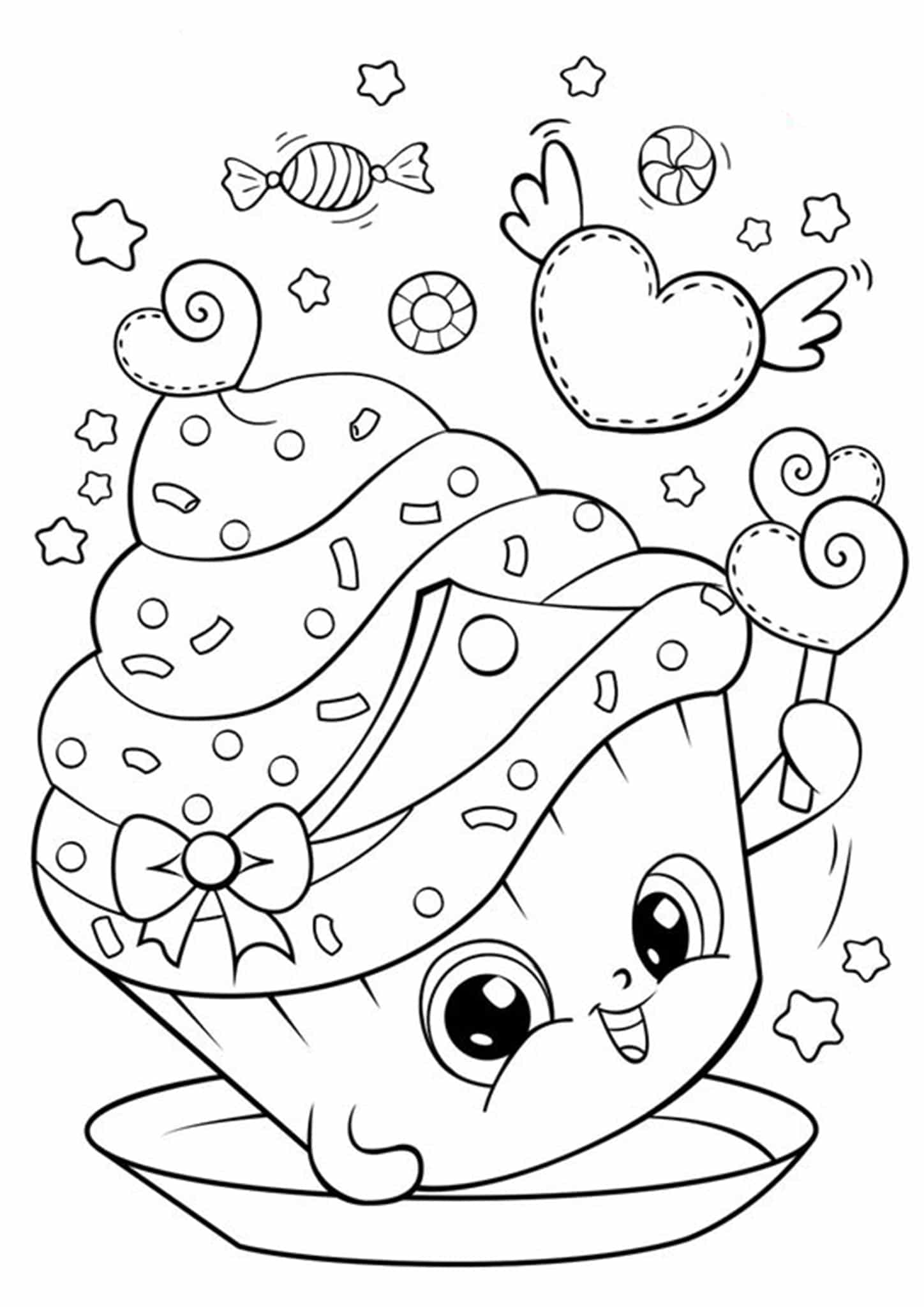 Desenhos de Divertimento Adorável de Cupcake para colorir