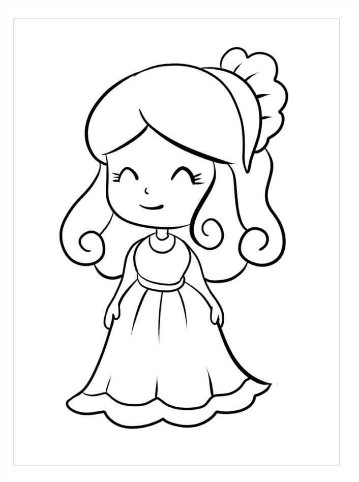 Desenhos de Garota Adorável Sorrindo para colorir