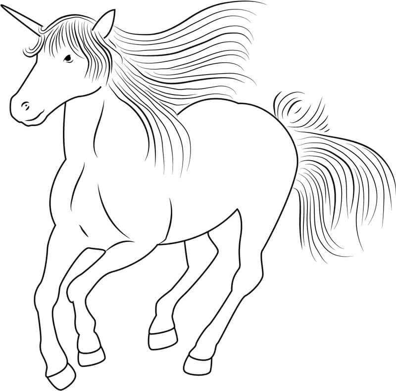 Desenhos de Unicorn Correndo Rápido para colorir