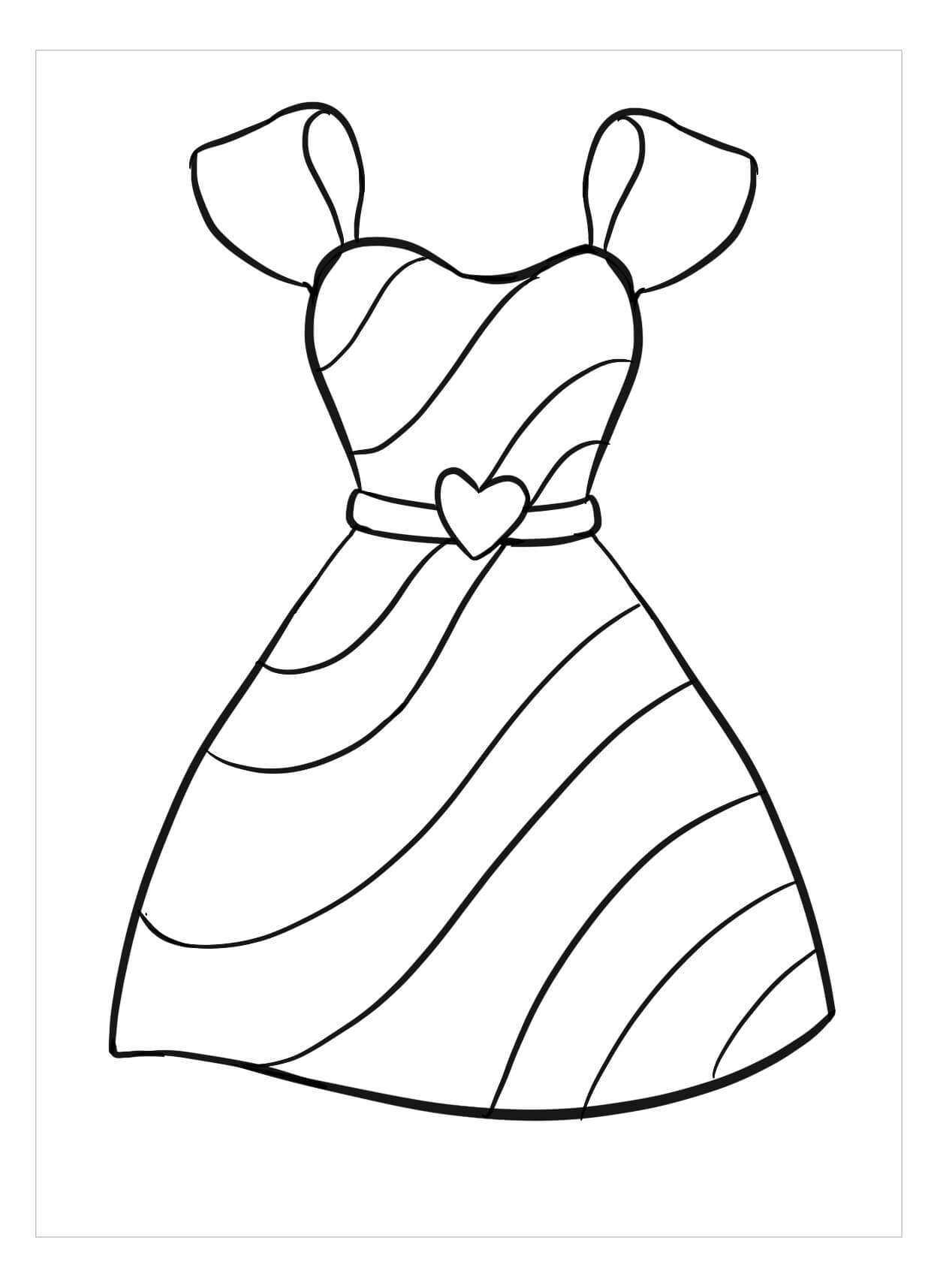 Desenhos de Vestido de Bolinhas para colorir