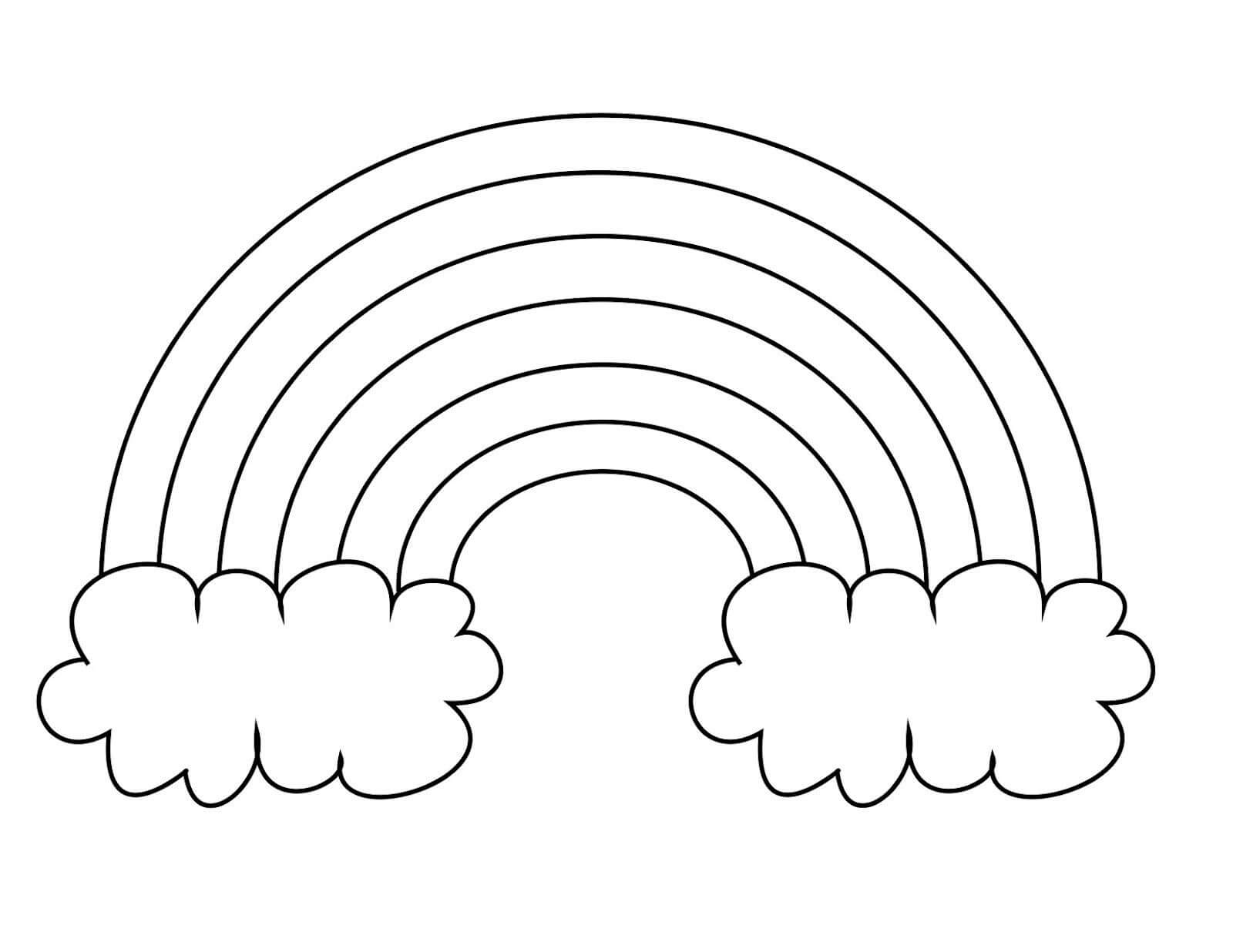 Arco-íris com duas Nuvens para colorir