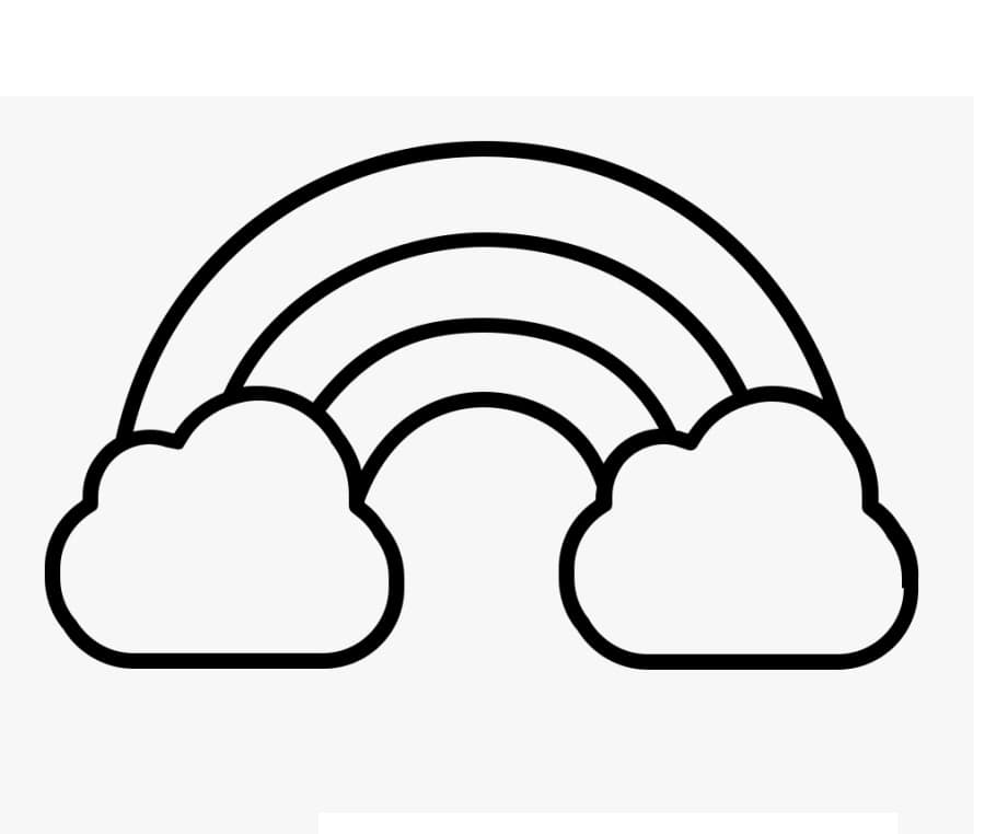 Desenhos de Arco-Íris Fácil para colorir
