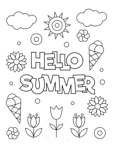 Desenhos de Banner Olá Verão para colorir