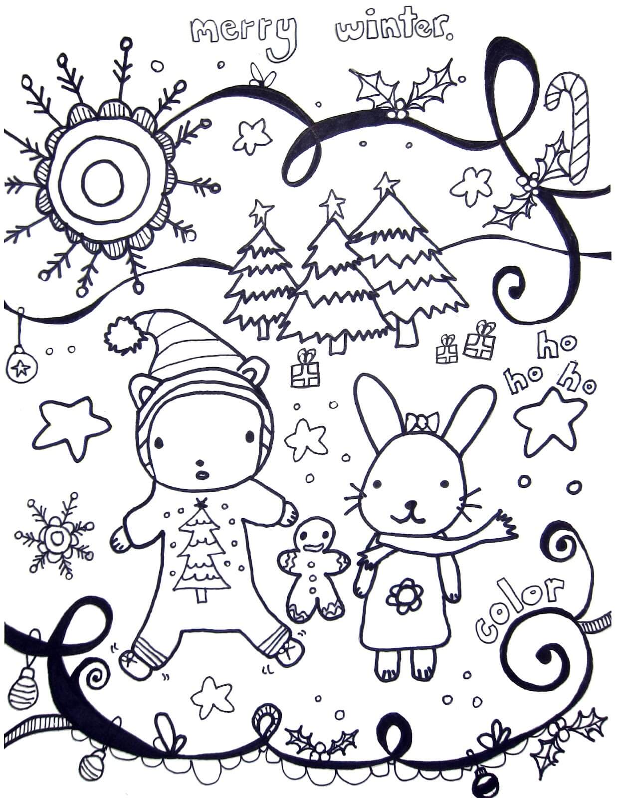 Desenhos de Bom Inverno para colorir