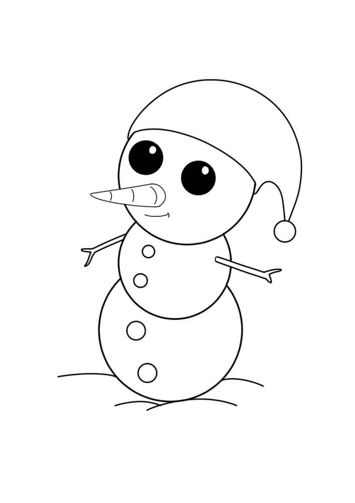 Desenhos de Bonito Boneco de neve no Inverno para colorir