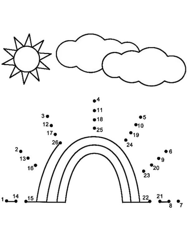 Cor do Arco-Íris por Número para colorir