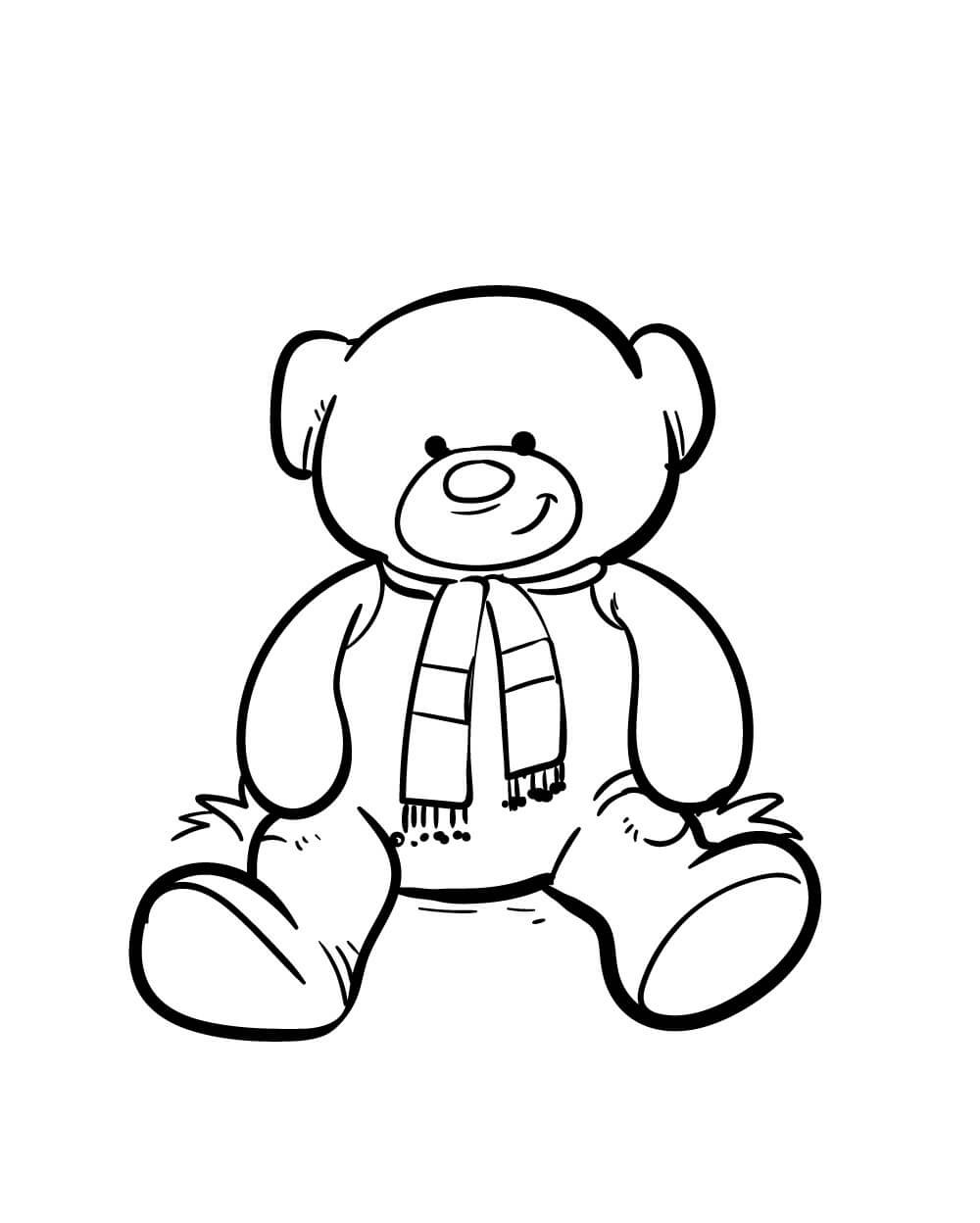 Desenhando Urso de Pelúcia para colorir