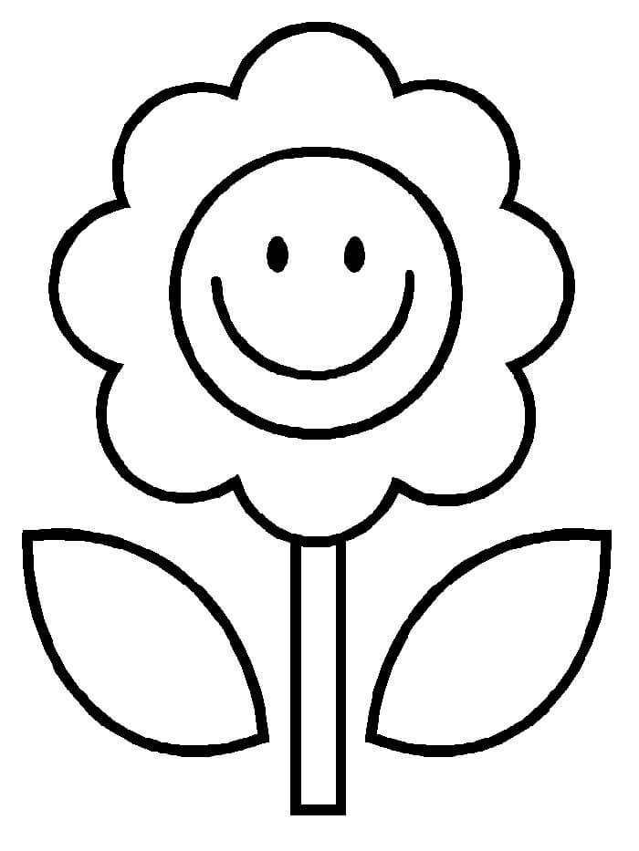 Desenhos de Flor Adorável Sorrindo para colorir