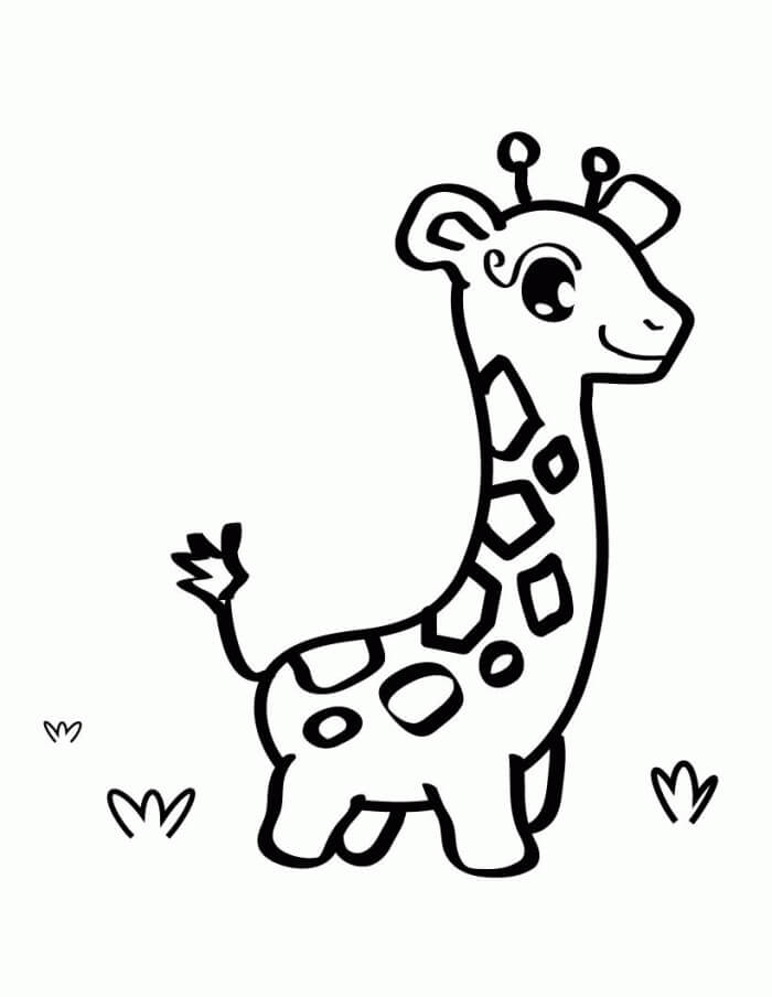 Girafa adorável para colorir