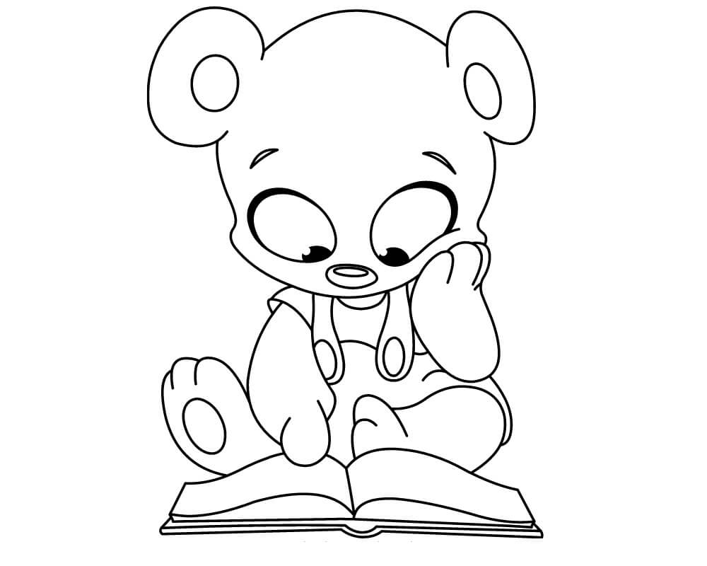 Desenhos de Livro de Leitura de Ursinho de Pelúcia para colorir
