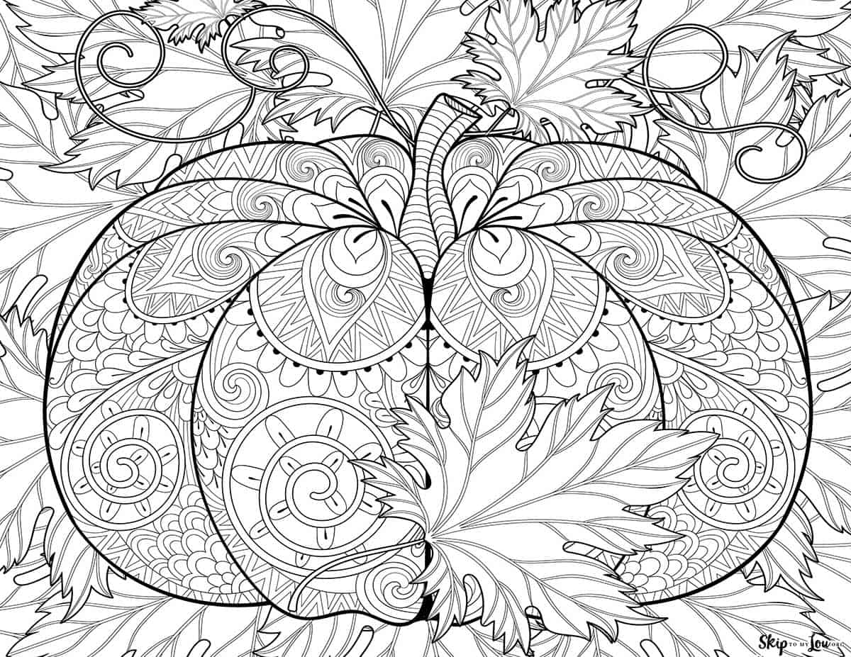 Desenhos de Mandala de Abóbora do Outono para colorir