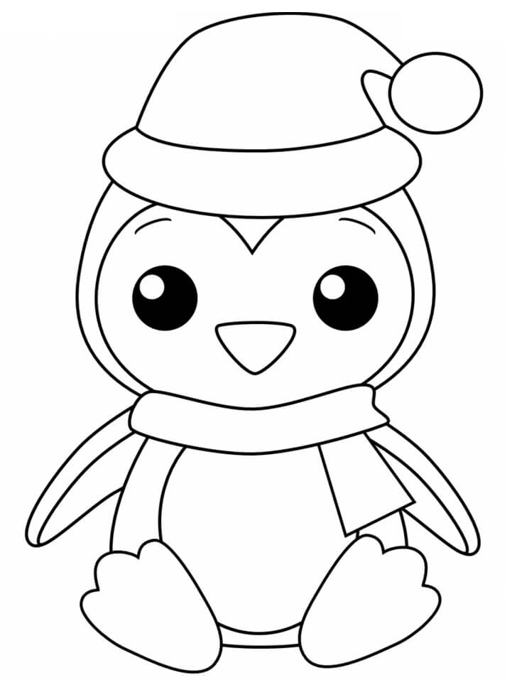 Desenhos de Pinguim Adorável para colorir