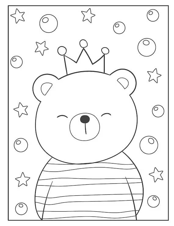 Desenhos de Ursinho Rei para colorir