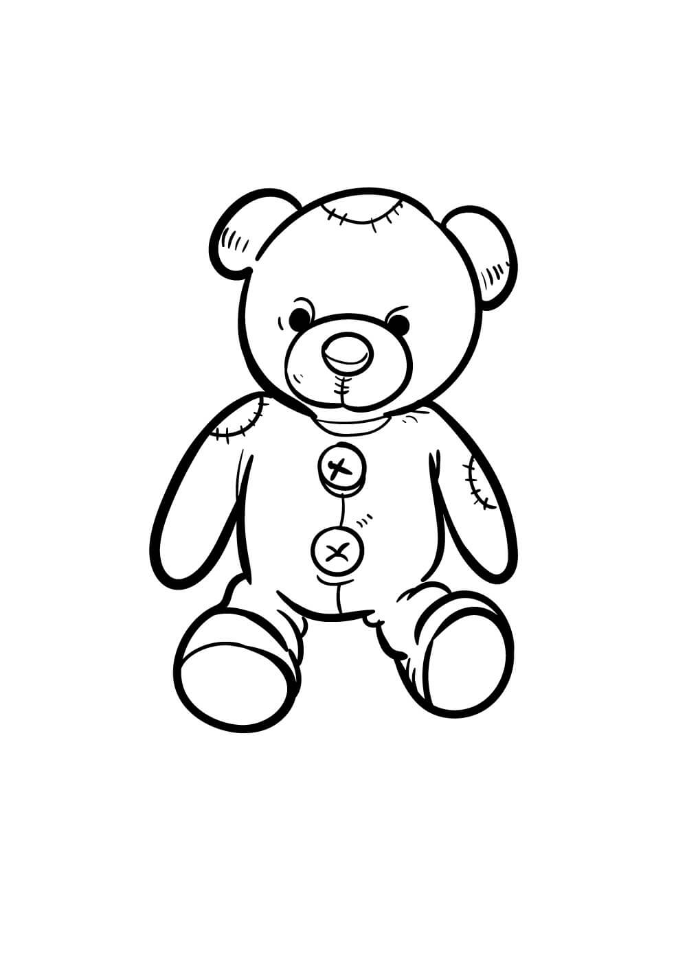 Urso de Pelúcia Imprimível para colorir