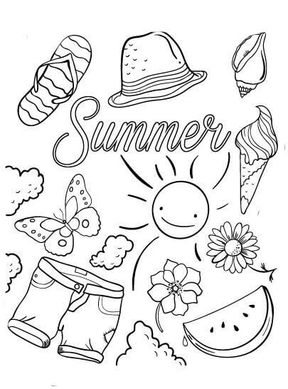 Desenhos de Verão 1 para colorir